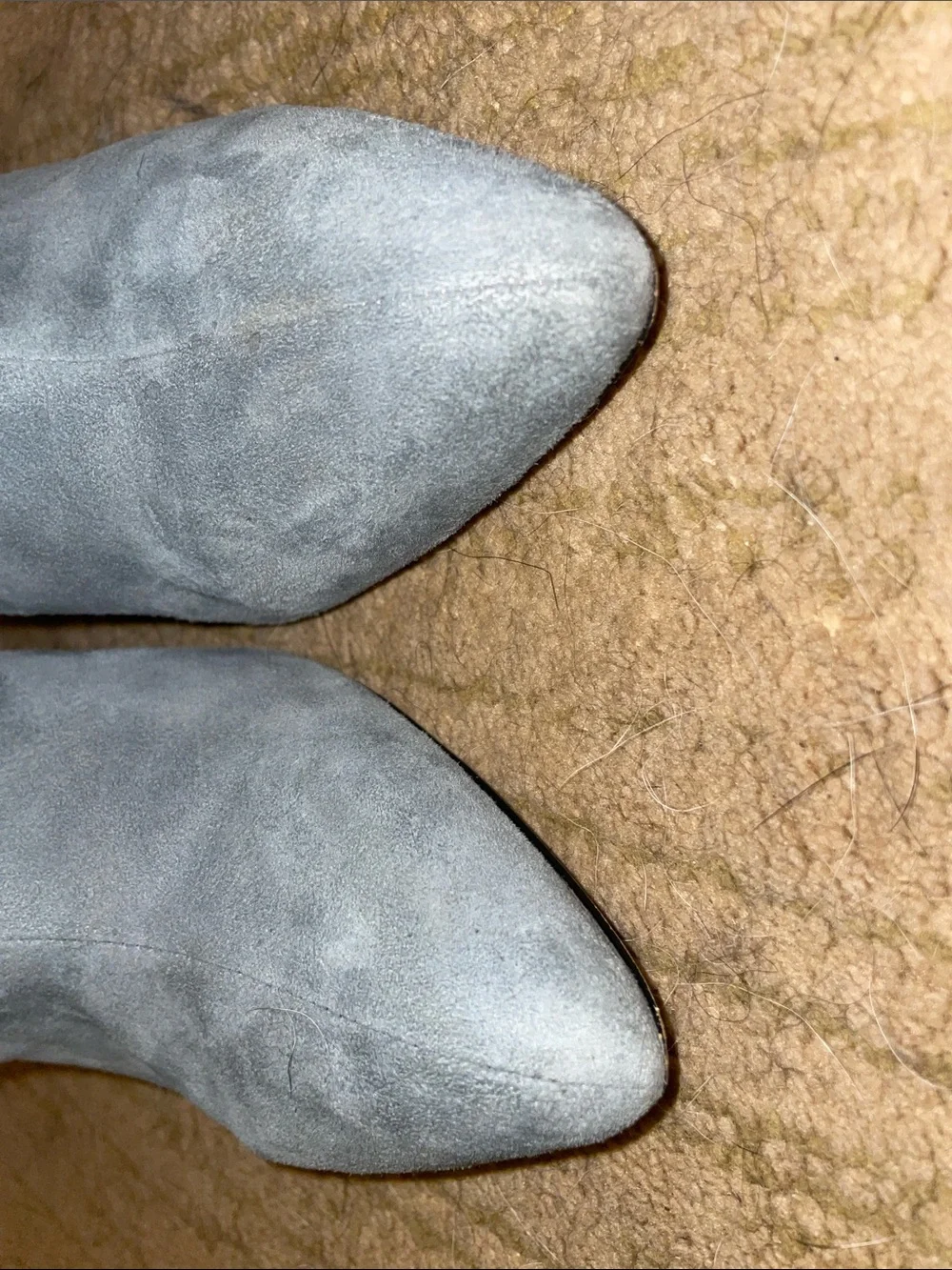 White House Black Market Light Blue Suede Over-the-Knee Stiletto Boots, Size 9M